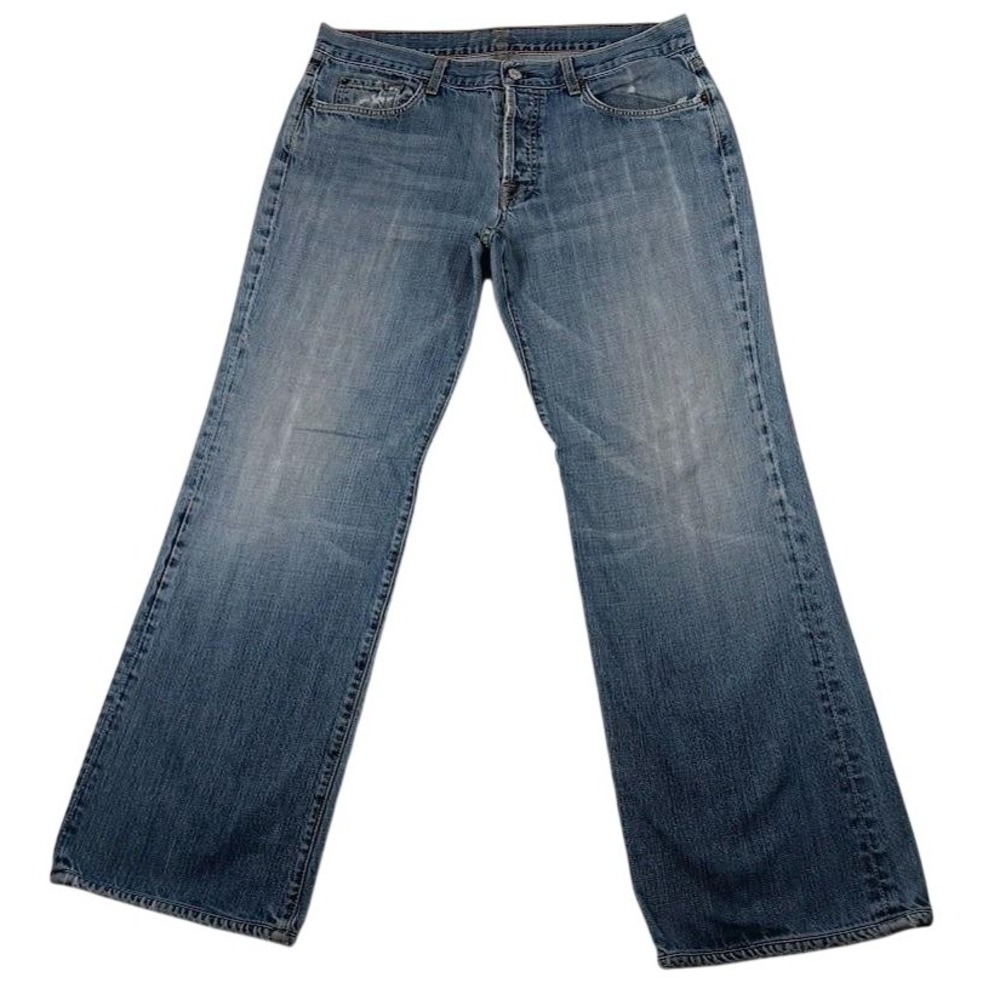 7 For All Mankind Jeans Mens 36x31 Blue Medium Wash Relaxed Straight Denim Pants